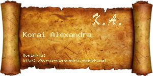 Korai Alexandra névjegykártya